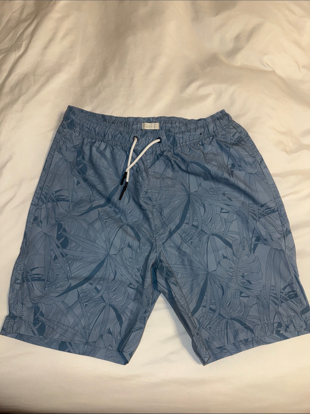 NWOT! Essentials Light Blue Tropical Swim Trunks